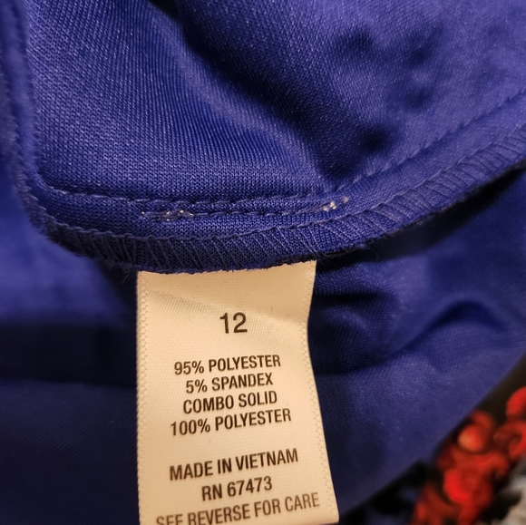 Roz & Ali, Size 12, Blue Black Embellished Velvet Dress - Picture 7 of 8